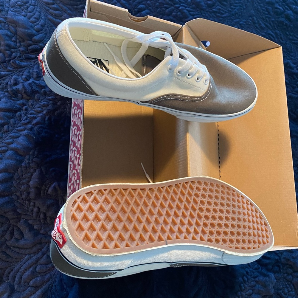Vans Men's Boat Shoes - Tan and White - Picture 3 of 4